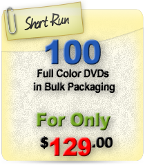 100 Full Color DVDs in Bulk Packaging for only $129